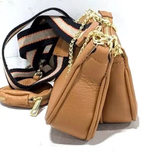 Persaman Crossbody Clutch Leather Bags (Two)With Coin Purse Med and Small